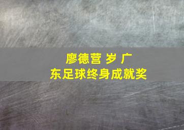 廖德营 岁 广东足球终身成就奖